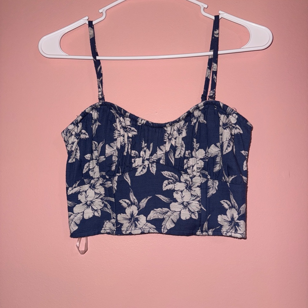American Eagle Outfitters blue Floral tank top